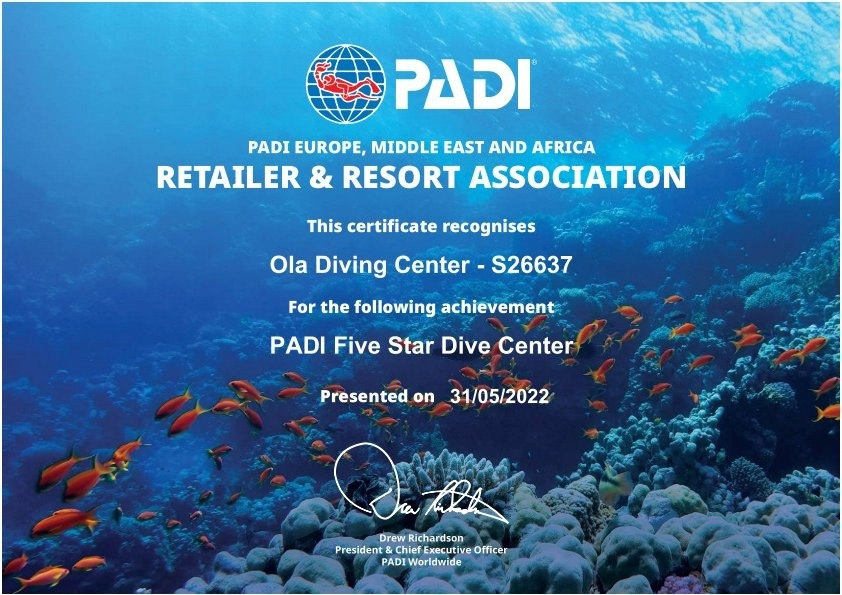PADI 5 star Diving Center