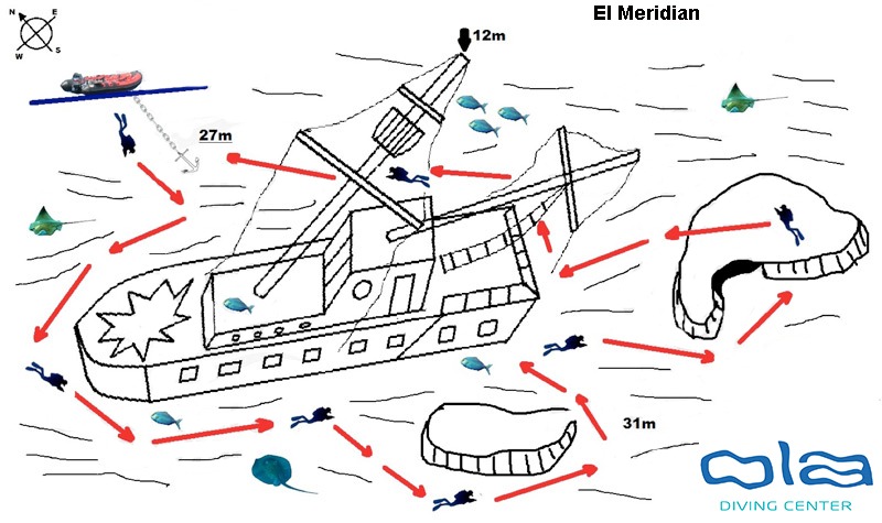 Meridian wreck map