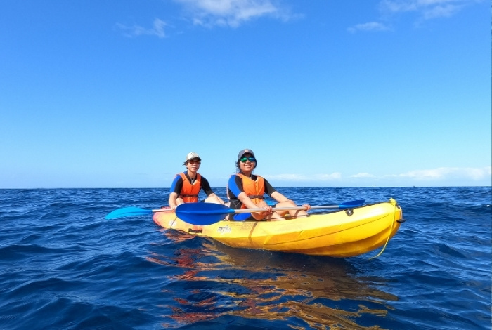 Kayaking and snorkeling